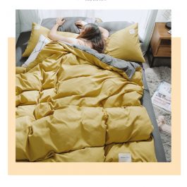 舒服到天天賴床”標準雙人/加大雙人 純色床包四件組～被套＋床包＋枕套×2-